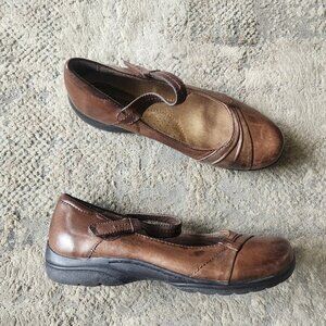Earth Origins Women’s Size 10 Mary Jane Brown Leather Shoes Comfort Delta